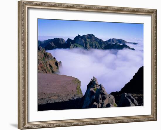 Clouds Below Mountain Peaks, Pico Do Arieiro, Madeira, Portugal, Europe-Hans Peter Merten-Framed Photographic Print