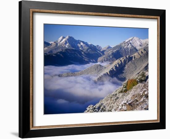 Clouds Fill the Valley of Llobegat in Cadi Moixero Natural Park. Catalonia, Pyrenees, Spain-Inaki Relanzon-Framed Photographic Print