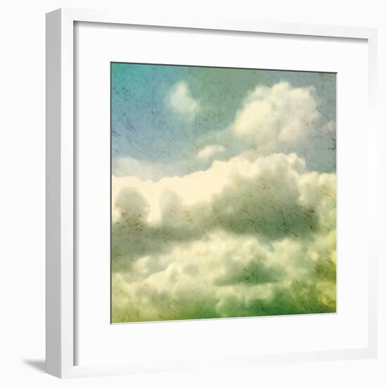 Clouds. Grungy Vector Illustration. Texture-Vik Y-Framed Premium Giclee Print
