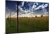 Clouds in Sky and Farmers Fence and Field-rolffimages-Mounted Art Print