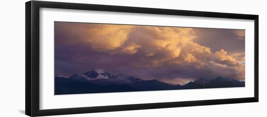 Clouds Lit by Setting Sun Above Rocky Mountains Ridge-Anna Miller-Framed Photographic Print