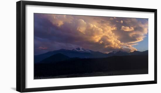 Clouds Lit by Setting Sun Above Rocky Mountains Ridge-Anna Miller-Framed Photographic Print