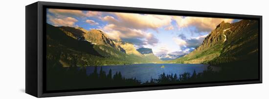 Clouds over a Lake, St. Mary Lake, Glacier National Park, Montana, USA-null-Framed Premier Image Canvas