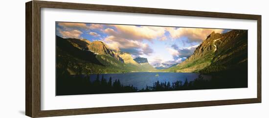 Clouds over a Lake, St. Mary Lake, Glacier National Park, Montana, USA-null-Framed Photographic Print