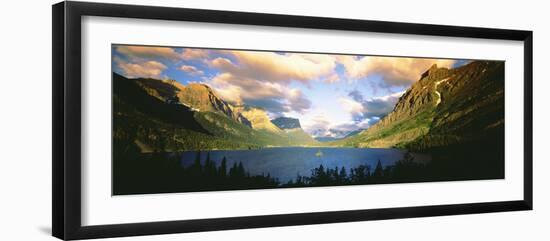 Clouds over a Lake, St. Mary Lake, Glacier National Park, Montana, USA-null-Framed Photographic Print