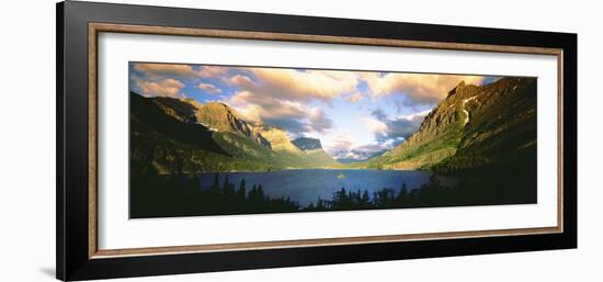 Clouds over a Lake, St. Mary Lake, Glacier National Park, Montana, USA-null-Framed Photographic Print