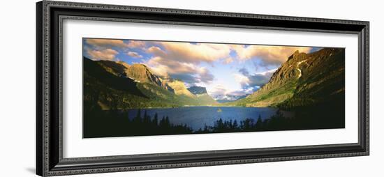 Clouds over a Lake, St. Mary Lake, Glacier National Park, Montana, USA-null-Framed Photographic Print