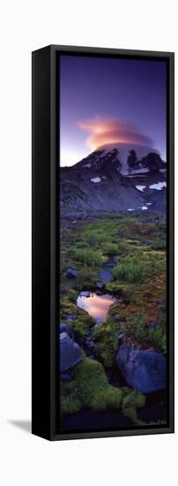 Clouds over a Snowcapped Mountain, Mt Rainier, Washington State, USA-null-Framed Premier Image Canvas