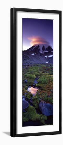 Clouds over a Snowcapped Mountain, Mt Rainier, Washington State, USA-null-Framed Photographic Print