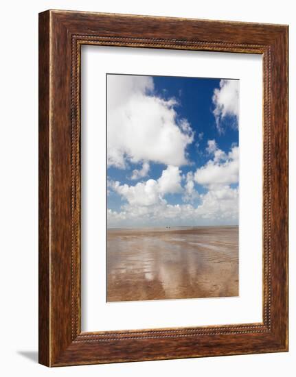 Clouds over Beach, Wadden Sea National Park, Westerheversand, Eiderstedt Peninsula-null-Framed Photographic Print