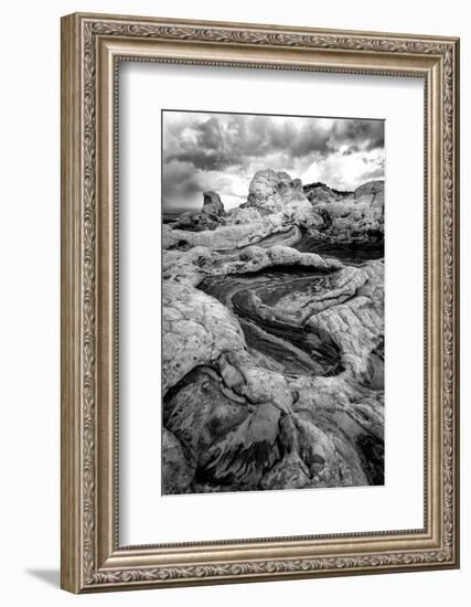 Clouds over Flowing Geological Formations Found at Vermillion Cliffs National Monument, Arizona-Judith Zimmerman-Framed Photographic Print