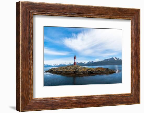 Clouds over Lighthouse Near Ushuaia, Argentina-James White-Framed Photographic Print