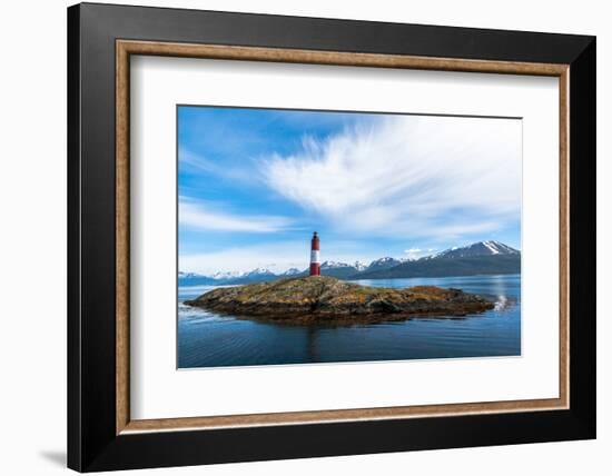 Clouds over Lighthouse Near Ushuaia, Argentina-James White-Framed Photographic Print