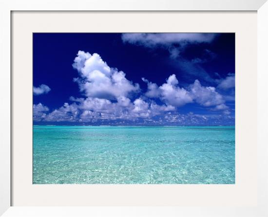 Clouds Over Ocean, Cook Islands-Peter Hendrie-Framed Photographic Print