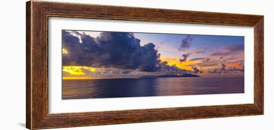 Clouds over the Pacific Ocean at sunrise, Moorea, Tahiti, French Polynesia-Panoramic Images-Framed Photographic Print