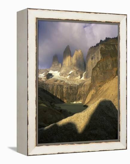 Clouds over Torres del Paine Mountains, Patagonia, Chile-Janis Miglavs-Framed Premier Image Canvas