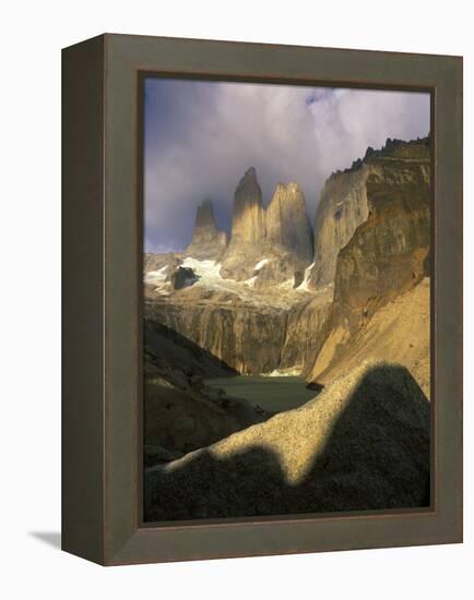 Clouds over Torres del Paine Mountains, Patagonia, Chile-Janis Miglavs-Framed Premier Image Canvas