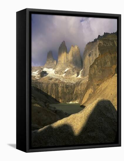 Clouds over Torres del Paine Mountains, Patagonia, Chile-Janis Miglavs-Framed Premier Image Canvas