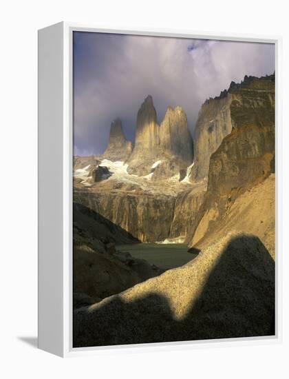 Clouds over Torres del Paine Mountains, Patagonia, Chile-Janis Miglavs-Framed Premier Image Canvas