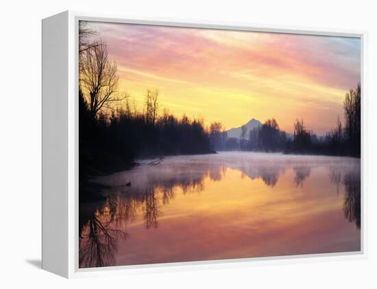 Clouds Reflected in the Whitaker Pond at Sunrise, Oregon, USA-Jaynes Gallery-Framed Premier Image Canvas