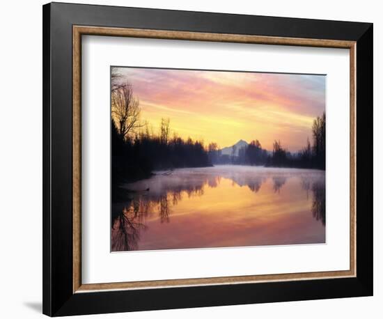 Clouds Reflected in the Whitaker Pond at Sunrise, Oregon, USA-Jaynes Gallery-Framed Photographic Print