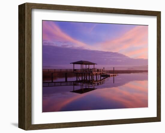 Clouds Reflecting on a Creek at Sunrise, Savannah, Georgia, Usa-Joanne Wells-Framed Photographic Print