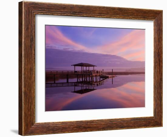 Clouds Reflecting on a Creek at Sunrise, Savannah, Georgia, Usa-Joanne Wells-Framed Photographic Print