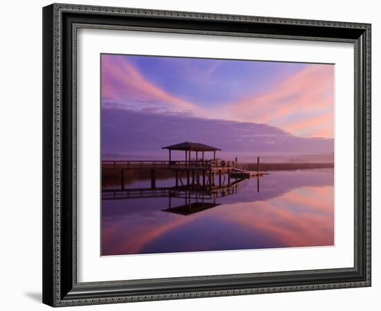 Clouds Reflecting on a Creek at Sunrise, Savannah, Georgia, Usa-Joanne Wells-Framed Photographic Print