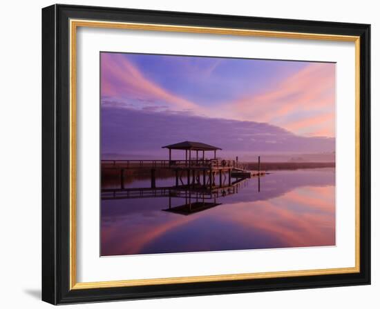 Clouds Reflecting on a Creek at Sunrise, Savannah, Georgia, Usa-Joanne Wells-Framed Photographic Print