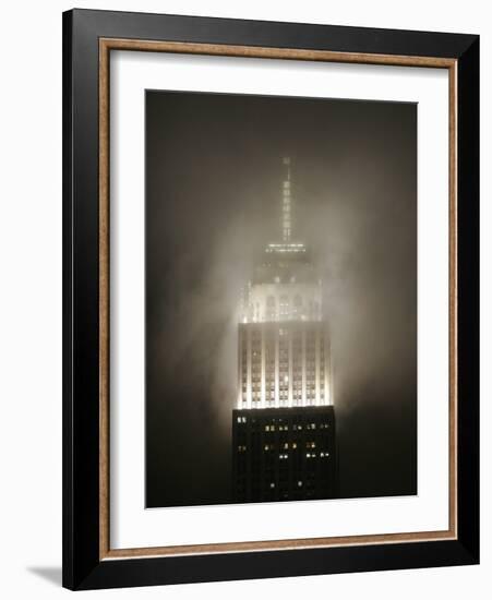 Clouds Roll Past the Empire State Building-null-Framed Photographic Print