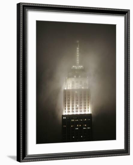 Clouds Roll Past the Empire State Building-null-Framed Photographic Print