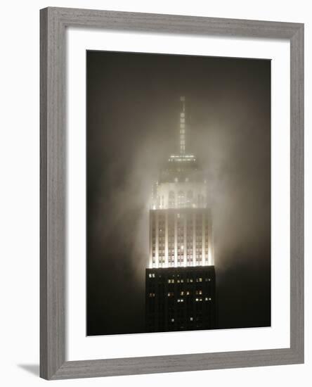 Clouds Roll Past the Empire State Building-null-Framed Photographic Print