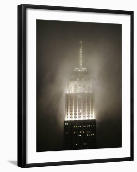 Clouds Roll Past the Empire State Building-null-Framed Photographic Print