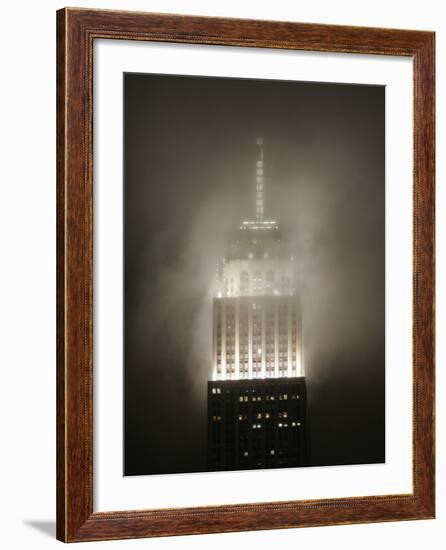 Clouds Roll Past the Empire State Building-null-Framed Photographic Print