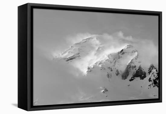 Clouds Wrapped Summit of Mount Rainier, Mt Rainier National Park, Washington, USA-Paul Souders-Framed Premier Image Canvas