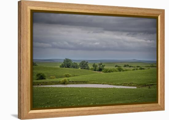 Cloudy day in the Flint Hills of Kansas-Michael Scheufler-Framed Premier Image Canvas