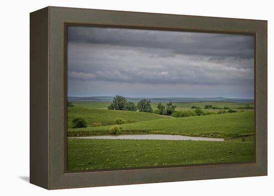 Cloudy day in the Flint Hills of Kansas-Michael Scheufler-Framed Premier Image Canvas