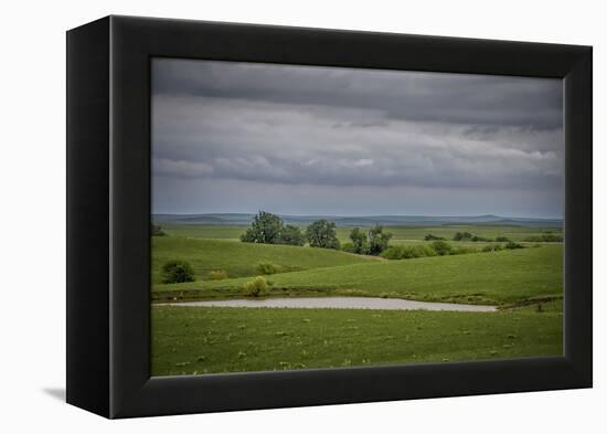 Cloudy day in the Flint Hills of Kansas-Michael Scheufler-Framed Premier Image Canvas