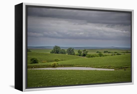Cloudy day in the Flint Hills of Kansas-Michael Scheufler-Framed Premier Image Canvas
