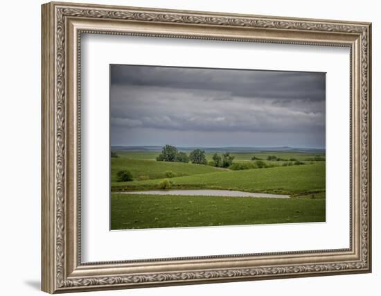 Cloudy day in the Flint Hills of Kansas-Michael Scheufler-Framed Photographic Print