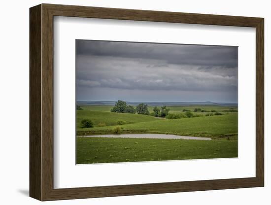 Cloudy day in the Flint Hills of Kansas-Michael Scheufler-Framed Photographic Print