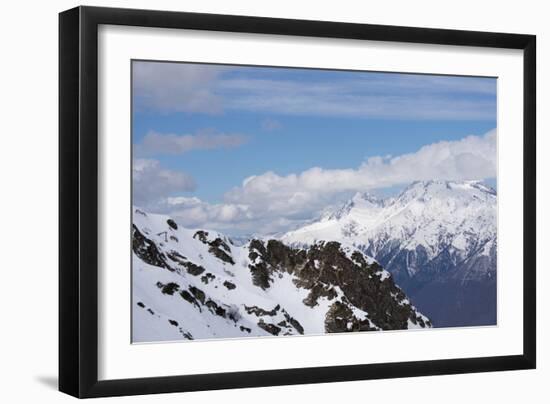 Cloudy Mountain Landscape of Krasnaya Polyana, Sochi, Russia-wasja-Framed Photographic Print