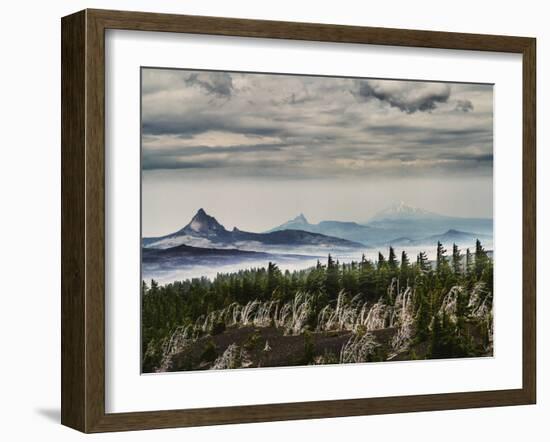 Cloudy Skies Along The Scenic Pacific Crest Trail In Oregon This Image Has Digital Grain-Ron Koeberer-Framed Photographic Print