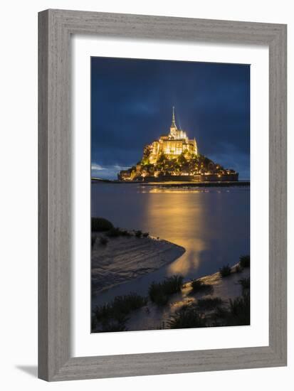 Cloudy sky at dusk, Mont-St-Michel, UNESCO World Heritage Site, Normandy, France, Europe-Francesco Vaninetti-Framed Photographic Print