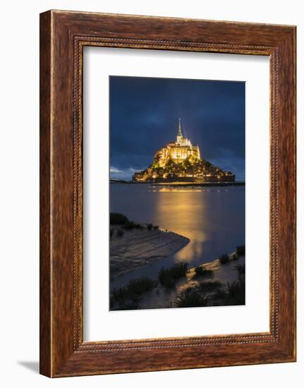 Cloudy sky at dusk, Mont-St-Michel, UNESCO World Heritage Site, Normandy, France, Europe-Francesco Vaninetti-Framed Photographic Print