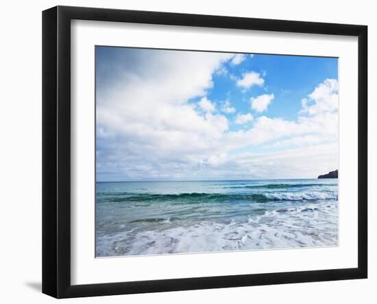 Cloudy Sky over Sea with Some Waves-Norbert Schaefer-Framed Photographic Print