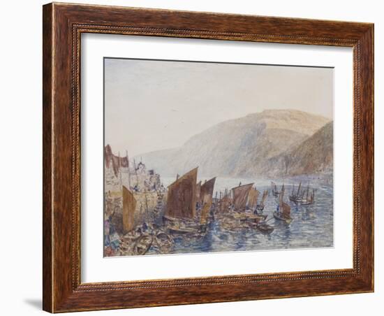 ‘Clovelly Harbour-Alfred William Hunt-Framed Giclee Print