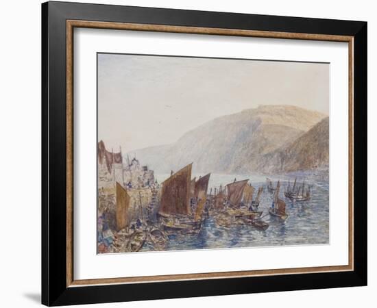 ‘Clovelly Harbour-Alfred William Hunt-Framed Giclee Print