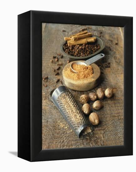 Cloves, Nutmeg, Cinnamon (Ground, Grated and Whole)-Philip Webb-Framed Premier Image Canvas