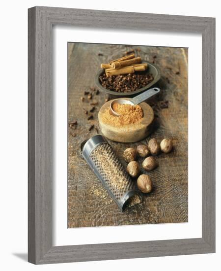 Cloves, Nutmeg, Cinnamon (Ground, Grated and Whole)-Philip Webb-Framed Photographic Print